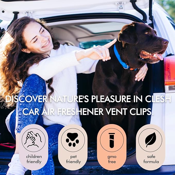 Car Air Fresheners, Ocean, 6-Pack, 4ml Each, Car Fresheners for Women Men, Long Lasting Air Freshener for Car Vent Clips, Car Refresher