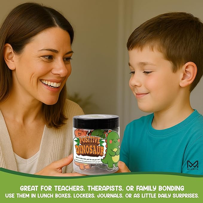 Positive Dinosaur Jar, Inspirational Dinosaur Gifts for Teens Girls Boys, 60 Affirmation Cards for Women, Teens, White Elephant Gifts, Teen Girl Gifts Trendy Stuff