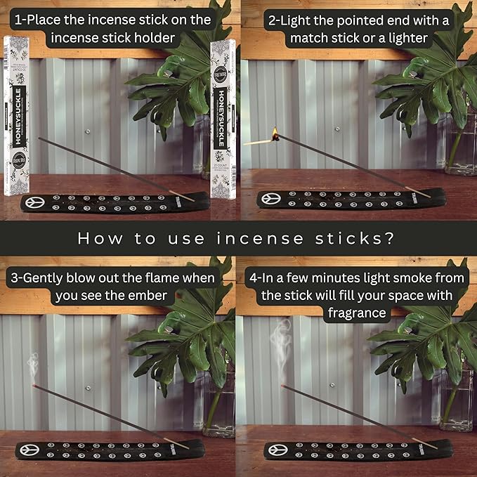 Honeysuckle Incense Sticks - Total 40 Insence-Sticks - Dual Pack of 20 Insense - Inciensos - Inscents - Natural Non Toxic Ingredients - Incents - Incence - Inscense - Insents
