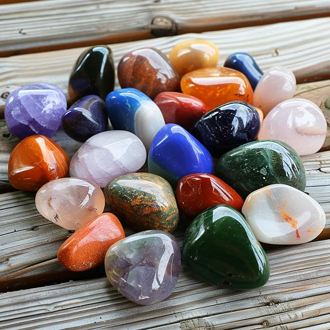 Polished Rhodonite Crystal Stones - 2 Pcs of 1.2" Worry Stone for Anxiety, Pocket Palm Stone Super Large Handpicked Natural Tumbled Gemstones for Meditation, Reiki, Chakra Healing, Home Decor