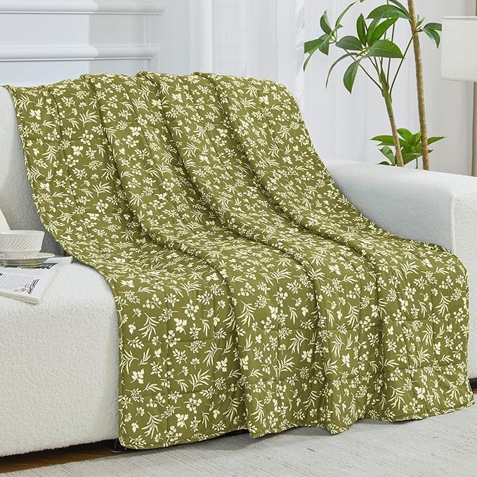 25 lbs weighted blanket Queen Size for Adults (60”x 80”, Sage) Cooling Heavy Blanket for Sleeping Perfect for 240-260 lbs, Winter Thick Breathable Blanket with Premium Glass Bead, Machine Washable