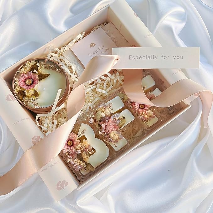 Best Friend Gift Box for Women – Thoughtful Birthday Present for BFF, Bestie, or Soul Sister – Friendship Candle & Soap Set – Elegant Pamper Box for Her