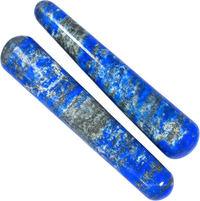 Amazing Gemstone Lapis Lazuli Crystal Wand Massage Stick - Pelvic Wand Gua Sha for Adults - Crystals and Healing Stones Massage Wands for Adults Gifts (Smooth)