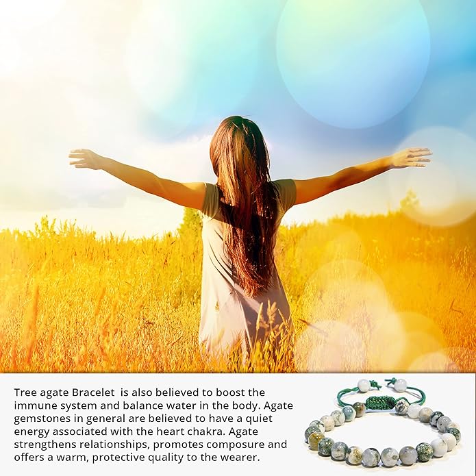 Energy Protection Crystal Handmade Adjustable Bead Bracelet Perfect for Men, Women’s Gift - Gemstone Healing Stretch Bracelet Pulsera Para Hombre Mujer Stocking Stuffer