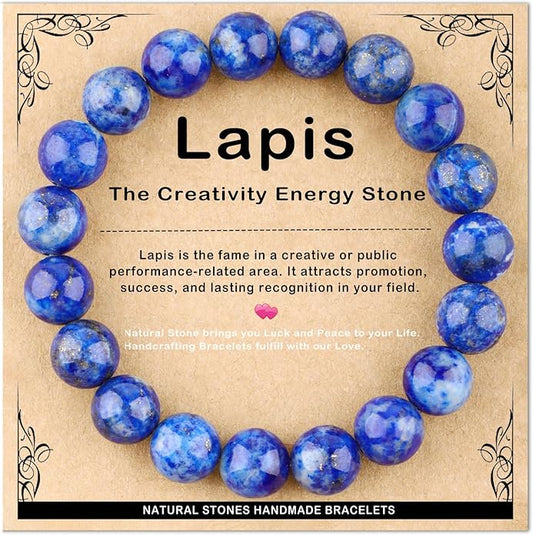 AD Beads 4mm6mm8mm10mm Handmade Bracelet - Natural Gemstone for Peace and Tranquility - Meditation, Yoga, Healing and Energy Gift for Unisex