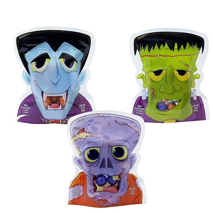 Fruidles Halloween Party Pals Big Milk Chocolate, Holiday Treats, Chocolaty 'n Smooth, Individually Wrapped, Kosher Certified (Pack of 3)