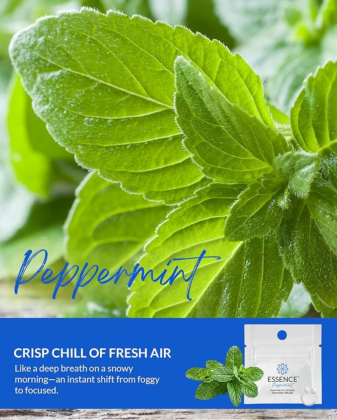 Essence Wearable Aromatherapy Nasal Diffuser – Peppermint Essential Oil Nose Ring Silicone Inhaler for Stress & Mood Support - Made in USA & Travel-Friendly (Ring Only)