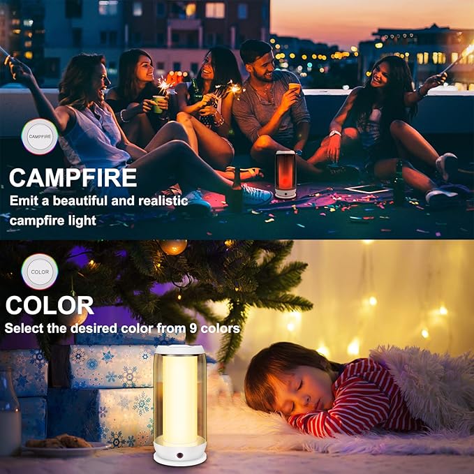 BIGMONAT Bedside Table Lamp with Remote, Multi-Colors LED Nightstand Light with Rechargeable,Timer, Dimmable Night Lighting for Bedroom, Living Room (White, 1 Pack)