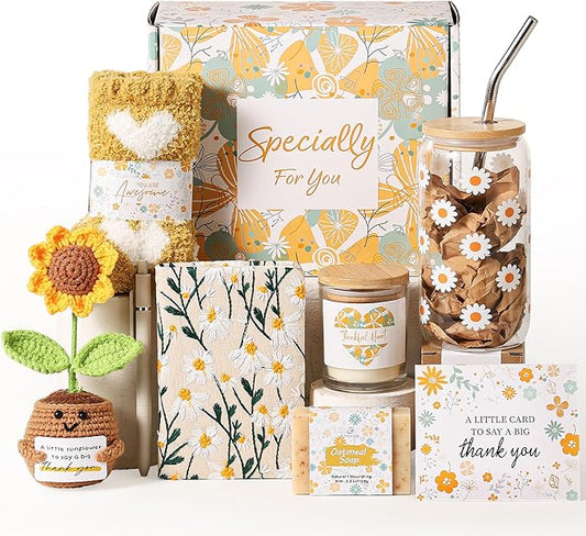 EXTALOW Thank You Gifts for Women,10PCS Teacher Appreciation Gifts,Birthday Gift Basket,Employee Appreciation Gift for Coworkers WomenTeachers Friends Mom Her Boss Nurse Secretary with Thanks Cards