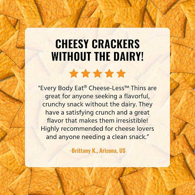 Every Body Eat Snack Thins, Allergen Friendly, Vegan, Gluten Free and Dairy Free (2 Count, Cheese-Less)