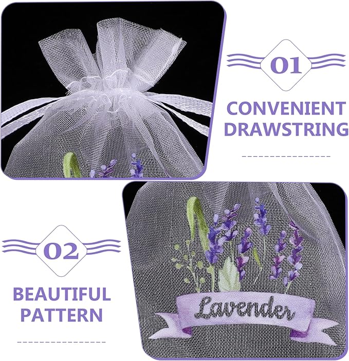 ABOOFAN 20pcs Empty Lavender Sachet Bags Organza Gauze Bags Small Drawstring Jewelry Pouches Party Favor Candy Bags