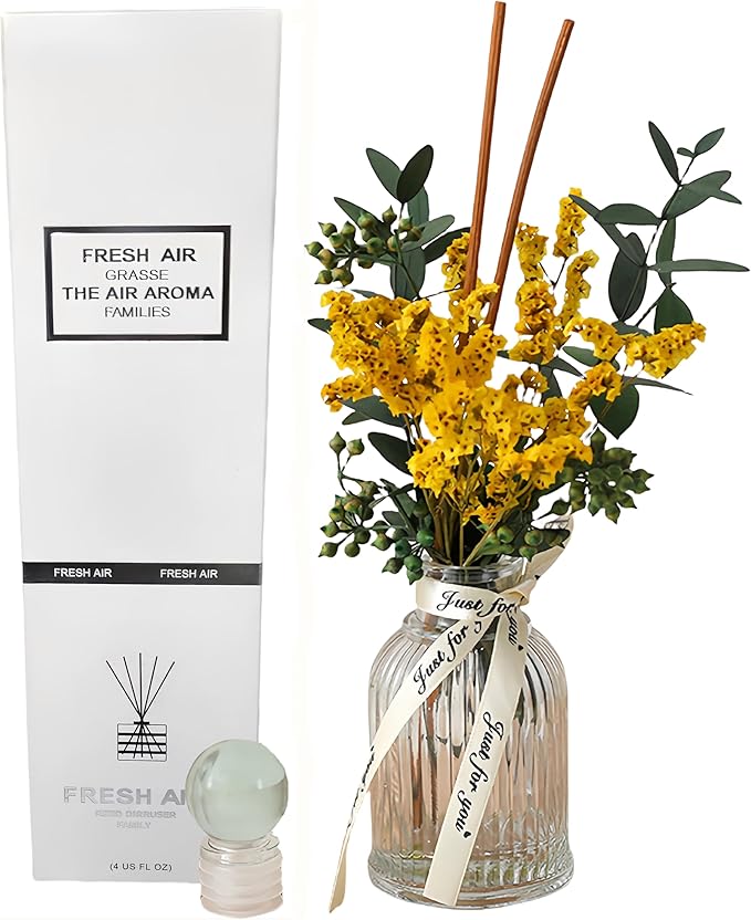 Reed Diffuser of Home Fragrance,Bathroom Diffuser with Sticks, 3.38OZ Essential Oil White Gardeniaer Scented, for Home, Office Aroma