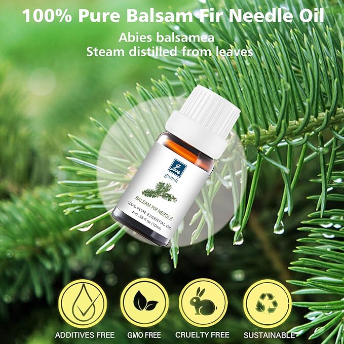 Balsam Fir Essential Oil 10ml, Pure Natural Balsam Fir Oil for Candles Making, DIY Holiday Crafts, Diffuser