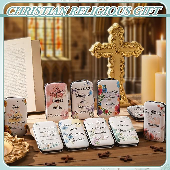 Lanties10 Sets Christian Gifts for Women Bulk Church Bible Manicure Sets Floral Scripture Stainless Steel Nail Clipper Set Religious Gift Personal Pedicure Kit for Employee Teacher Staff Women