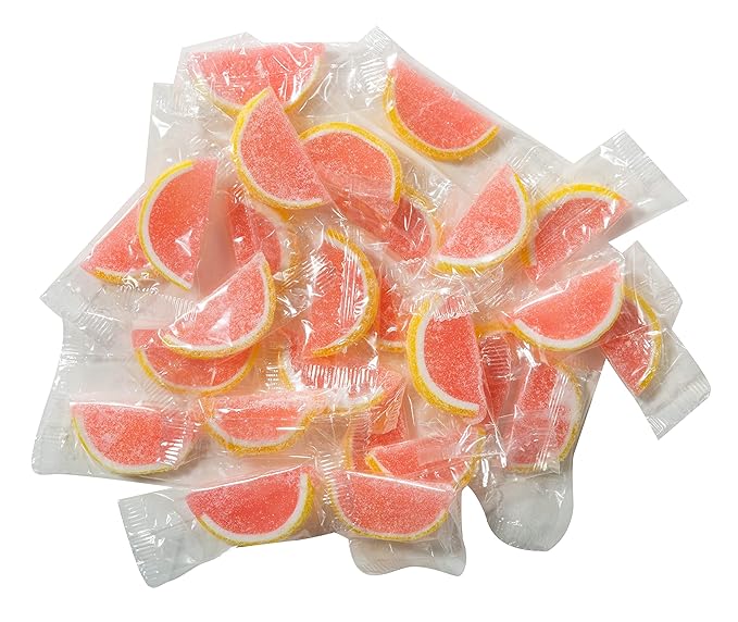 Boston Fruit Slice Individually Wrapped Gourmet Gummy Candy 1lb Box (Pink Grapefruit)