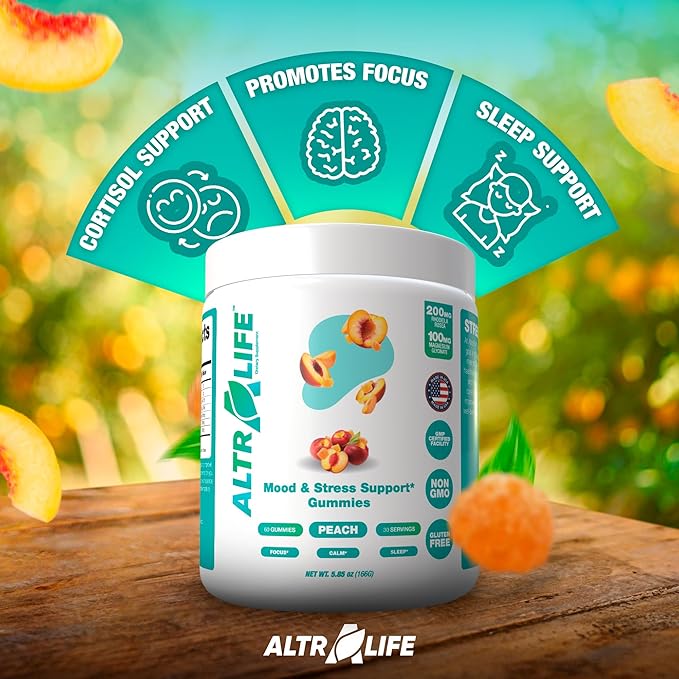 Kava Kava Gummies - Stress Relief Supplement with Magnesium Glycinate, Rhodiola Rosea, Holy Basil - 30 Servings for Calm Mood, Focus & Sleep Support - Cortisol Supplements for Women and Men