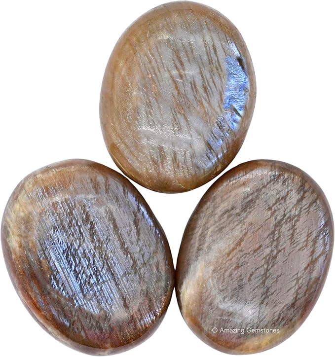 Amazing Gemstone Sun Moonstone Crystals and Healing Stones - Large Palm Stone Crystals Piedra - Crystal for Good Luck, Balanced Positive Energy, Meditation - Unique Stocking Stuffers, Gifts for Women