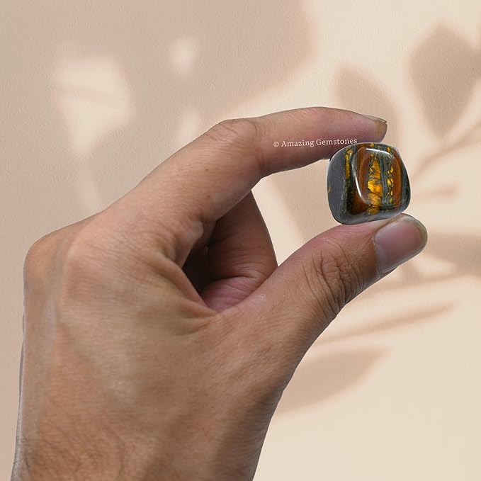 Amazing Gemstone Iron Tiger Eye Crystals and Healing Stones Tumbled - 1000+ Carats Iron Tiger Eye Stone, Healing Stones for Energy Balance, Stress Relief - Premium Polished Gems Rocks for Meditation