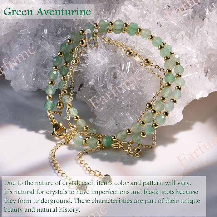 Farfume Crystal Bracelet Beaded Bracelets for Women 4mm Natural Stone Beads Gemstone Handmade Anxiety Jewelry Gifts