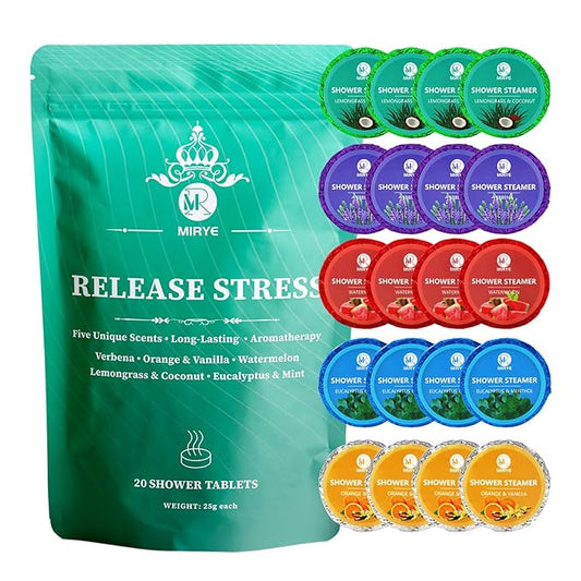 Shower Steamers Aromatherapy, 20-Pack Shower Bombs with Natural Essential Oils, Stress Relief Self Care Birthday Gifts for Women, Men, Mothers Day Gifts for Mom, Her, Travel Essentials