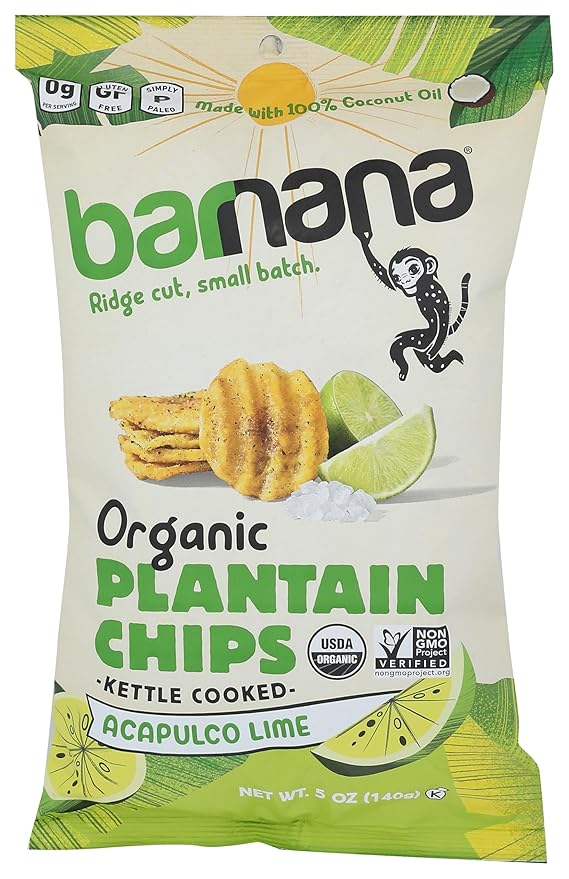 Barnana, Plantain Chips, Organic, Acapulco Lime, 5 Oz, 1 Count