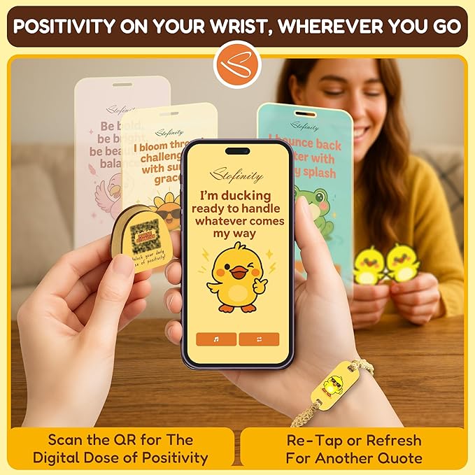 Positive Duck Gifts For Duck Lovers - Jar Of Daily Affirmation Cards, Funny Emotional Support Coworker Birthday Gifts For Women Unique, Cute Back To School Teen Girl Gift Trendy Stuff