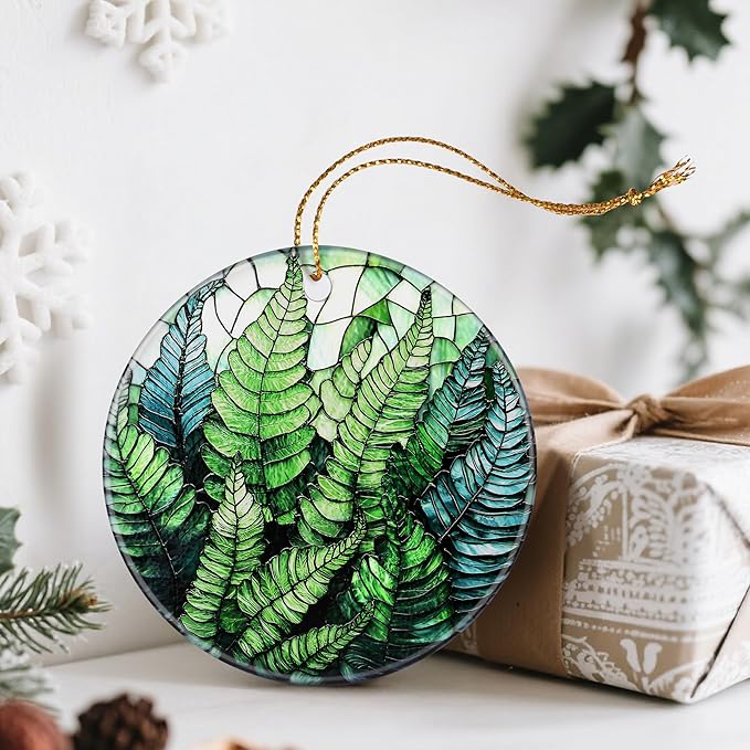 Fern Plant Ornaments, Christmas Ornaments: Christmas Tree Decorations, Holiday Decor, Stocking Stuffers, Gift Ideas, Xmas Gift, Housewarming Gifts & Gifts for Plant Lover