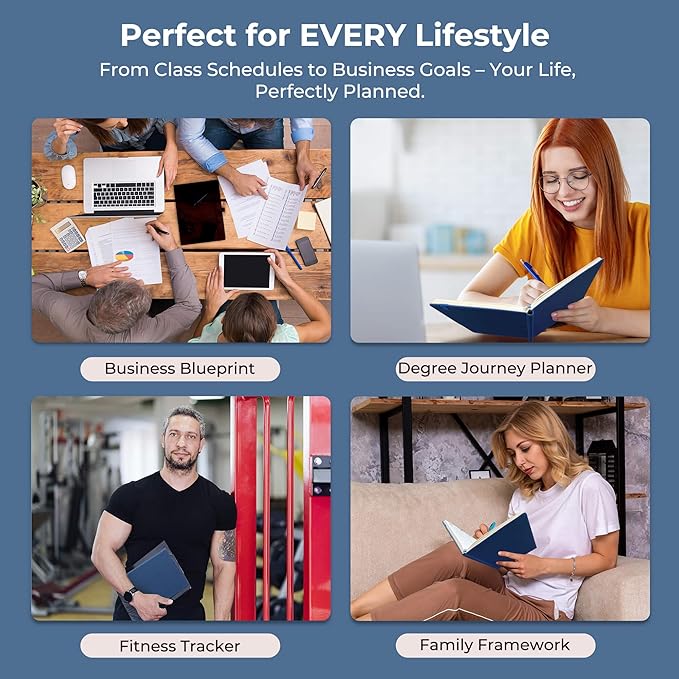 IN-LUXPRO Weekly Monthly 2026 Planner (Jan.26-Dec.26),8.5"x6.5",12 Months Agenda Plan with Month Tabs & Pocket,Expenses/Note Pages, Appointment Book Calendar with Hardcover Vegan Leather Cover,Blue