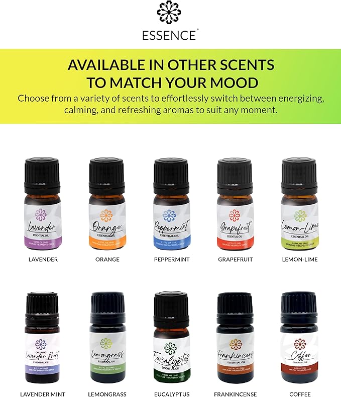 Essence Lemon-Lime Essential Oil – 100% Pure & Therapeutic Grade – Perfect for Aromatherapy, Diffusers & Recharging Essence Nasal Diffuser Rings – Natural Stress & Mood Support (5mL)