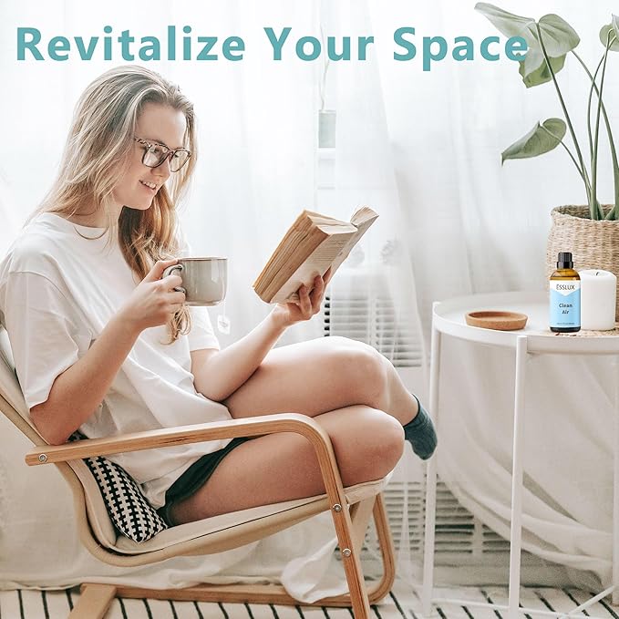 Clean Air Fragrance Oil, ESSLUX Large Single Scented Oils 100 ml (3.3 oz), Fresh Aromatherapy Essential Oils for Home for Diffuser, Massage, Soap, Candle Making Scents