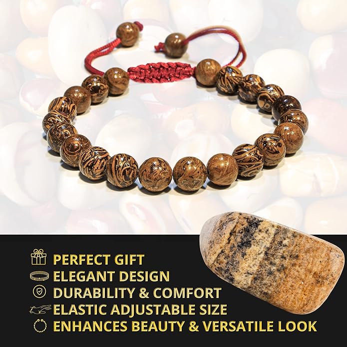 Energy Protection Crystal Handmade Adjustable Bead Bracelet Perfect for Men, Women’s Gift - Gemstone Healing Stretch Bracelet Pulsera Para Hombre Mujer Stocking Stuffer