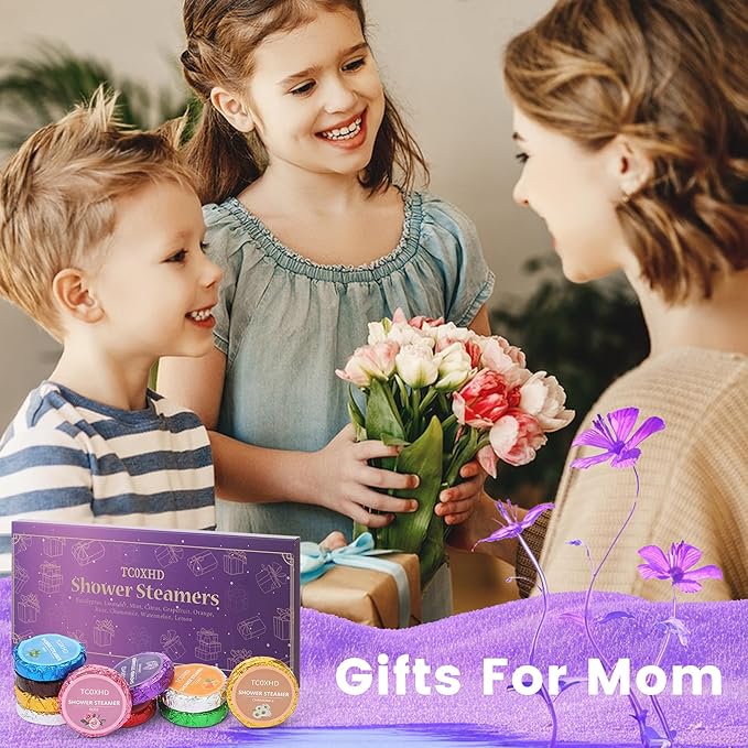 Shower Steamer - Aromatherapy Shower Steamer Tablets with Pure Essential Oils and Sea Salt - Natural Vaporizing Shower Tablets Bath Gift Set 10 Pack Aromatherapy Christmas Gifts Stocking Stuffers