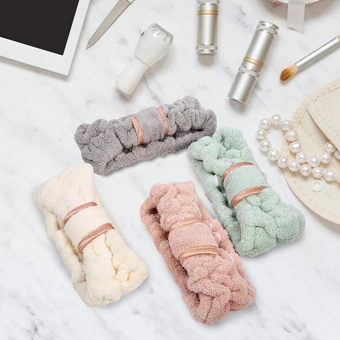 6pcs Microfiber Hairband, Fluffy Face Wash Headbands for Women, Spa Headbands for Skin Care, Yoga, Running, Exercise, Absorbent & Comfortable