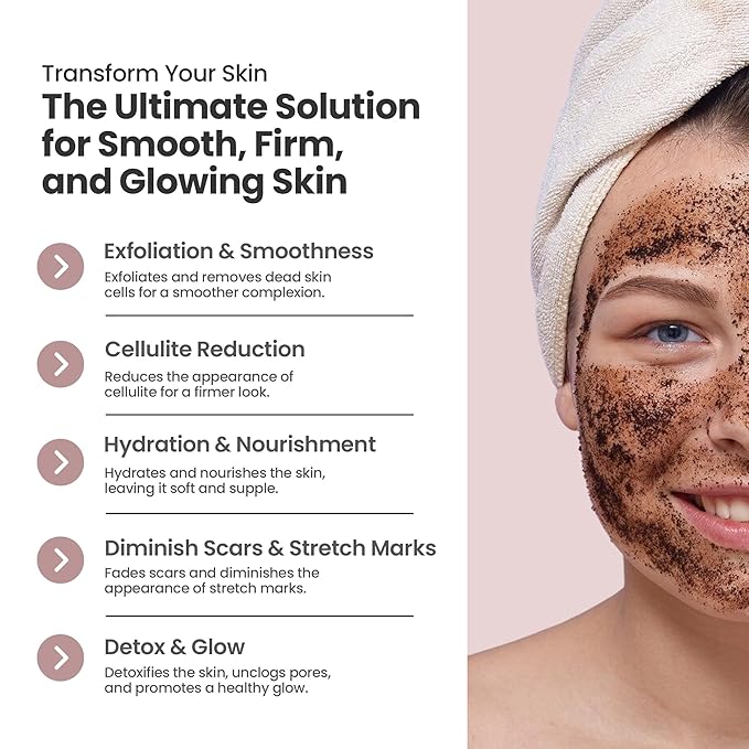 Life's Buttter Exfoliating Coffee Scrub with Natural Arabica Coffee Effective Against Cellulite, Stretch Marks, Scars and Acne | Organic Shea Butter and Sweet Almond Oil