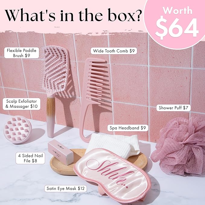 Lily England Self-Care Beauty Gift Set for Women - 7-Piece Luxury Spa Gifts for Moms, Sisters & Girls - Relaxing Womens Present Idea