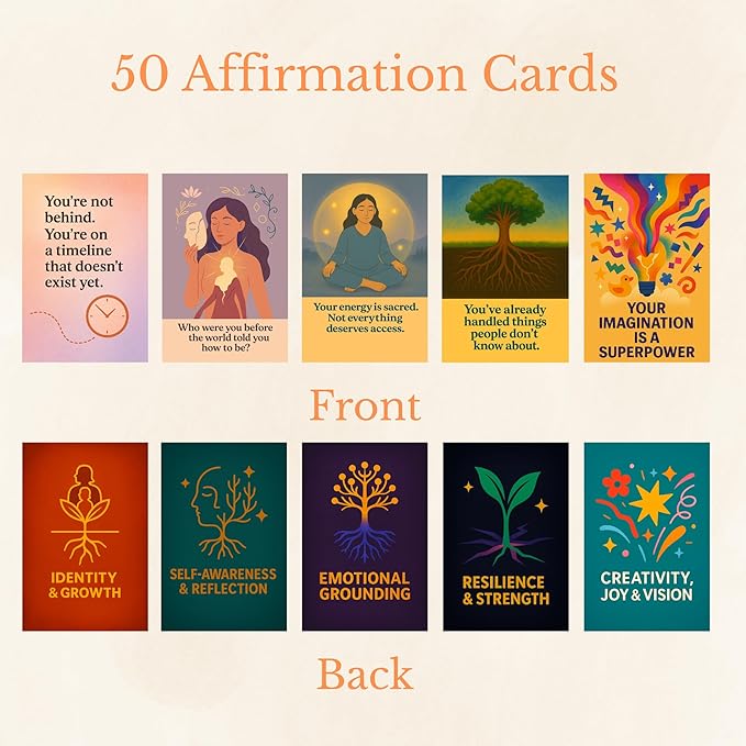 SHIMANY Daily Dopamine Affirmation Cards. 50 Positive Affirmation Cards for Women with Display Stan. Daily Motivational and Mindful Gift for Teens, Girls & Gen Z