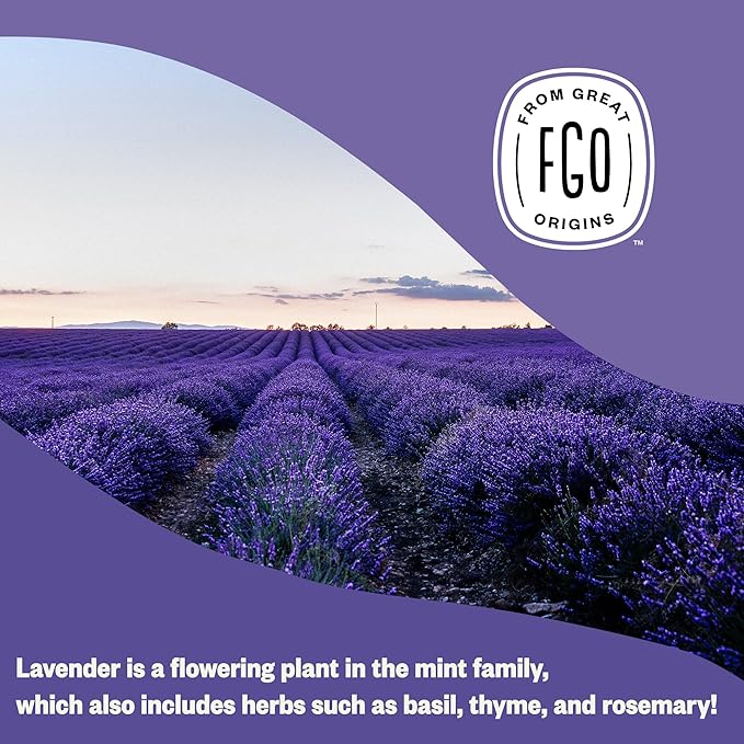 FGO Organic Dried Lavender Flowers, Extra Grade Dried Buds, Imported From France for Culinary or Sachet Bags, 16oz Bulk, Packaging May Vary (Pack of 2)