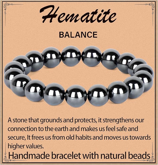 LPBeads Handmade Natural Gemstone Stretch Elastic Bracelet Healing Crystal Round Stone Beads Jewelry Gifts for Women Men