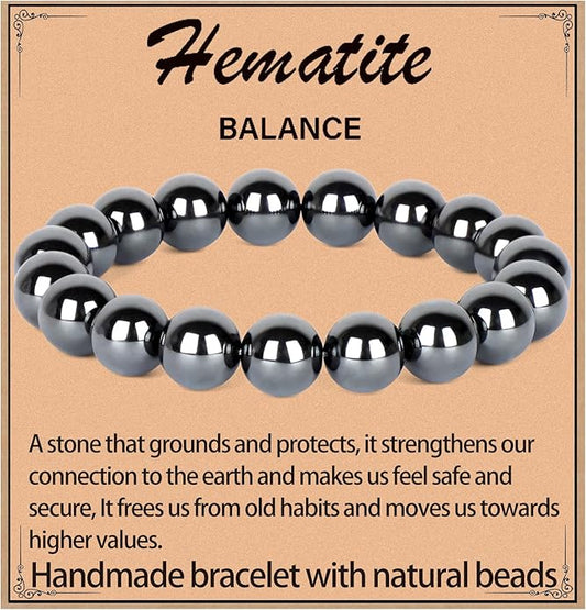 LPBeads Handmade Natural Gemstone Stretch Elastic Bracelet Healing Crystal Round Stone Beads Jewelry Gifts for Women Men