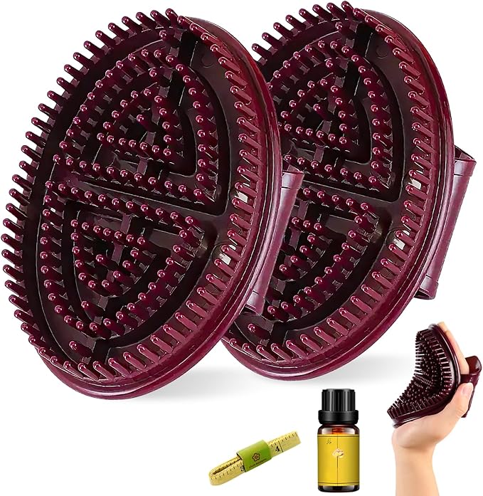 Meridian Brush Massage Body,Beauty Salon Professional Custom MeridianBrush Set,Meridian Pressure Brushes,Full Body Massages Brush with Essential Oil,Full Bodys Relaxation Comb Massage Tools (2 Set)