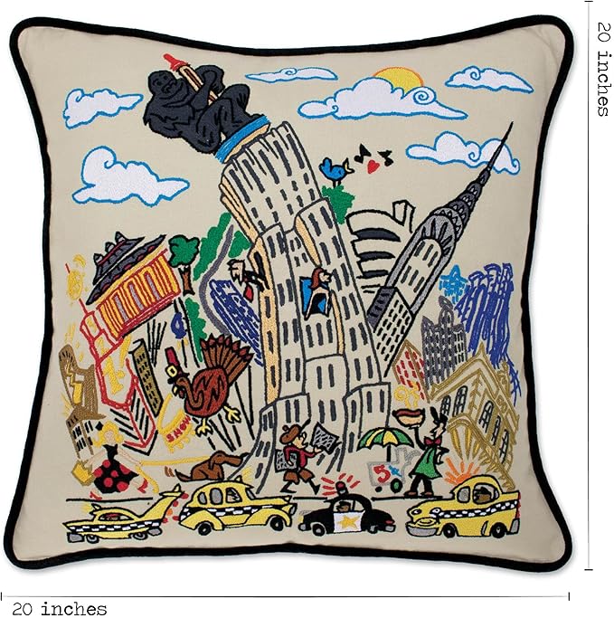 Catstudio Empire State Embroidered Decorative Throw Pillow