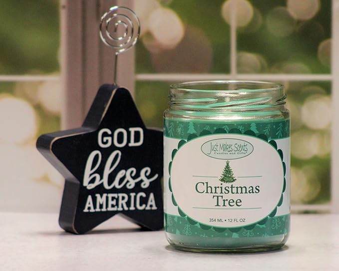 Christmas Tree Scented Blended Soy Candle (12 oz) by Just Makes Scents
