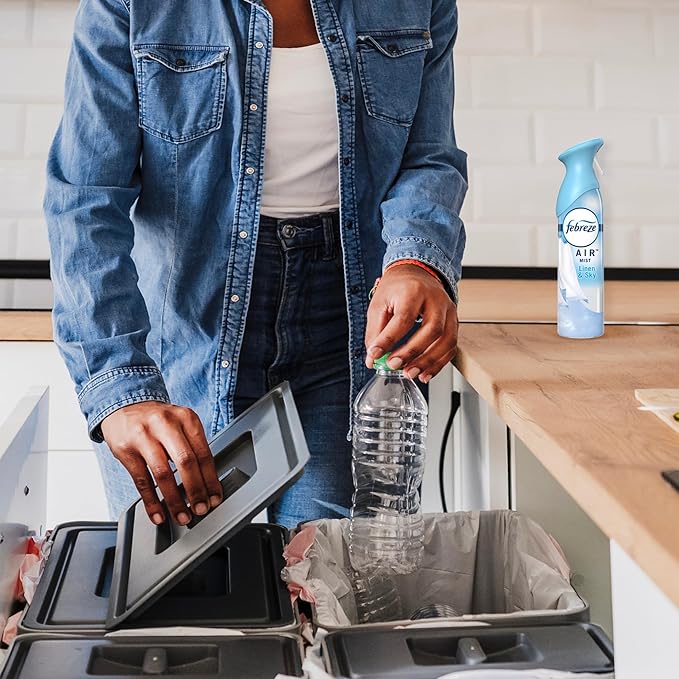 Febreze Air Mist Air Freshener Spray, Odor-Fighting Room Spray, Air Fresheners for Home and Bathroom and Kitchen, Aerosol Can, Linen & Sky Scent, 8.8oz, 6 Count