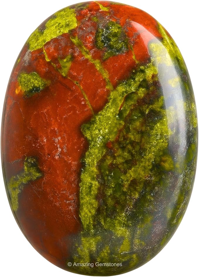 Amazing Gemstone Dragon Bloodstone Crystals and Healing Stones - Large Palm Stone Crystals Piedra - Crystal for Good Luck, Positive Energy, Meditation - Unique Stocking Stuffers and Birthday Gifts