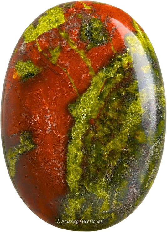 Amazing Gemstone Dragon Bloodstone Crystals and Healing Stones - Large Palm Stone Crystals Piedra - Crystal for Good Luck, Positive Energy, Meditation - Unique Stocking Stuffers and Birthday Gifts
