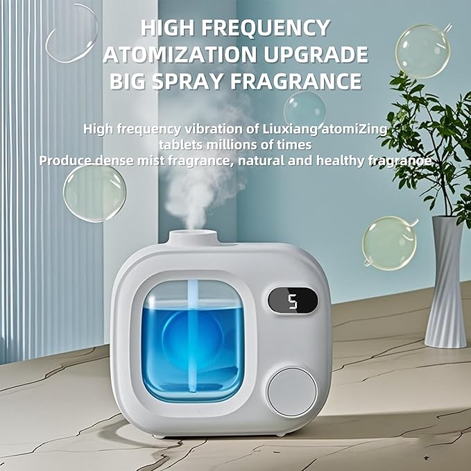 Aromatherapy Diffuser Wireless Smart Fragrance Essential Oils Difuser Air Scent Humidifier for Home Large Rooms Bathroom Hotel Collection Office Car 5 Mist Levels Adjustable Timer Aroma 360 Difusor
