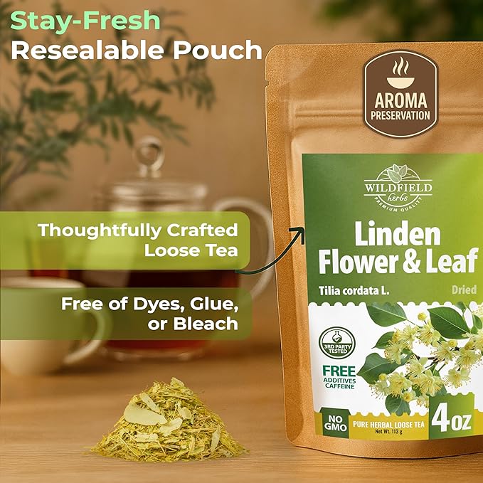 4 oz Linden Tea Dried Linden Flower Tea Blossom Herbal (Tilia Cordata) - 113g Herb Lipa Tila