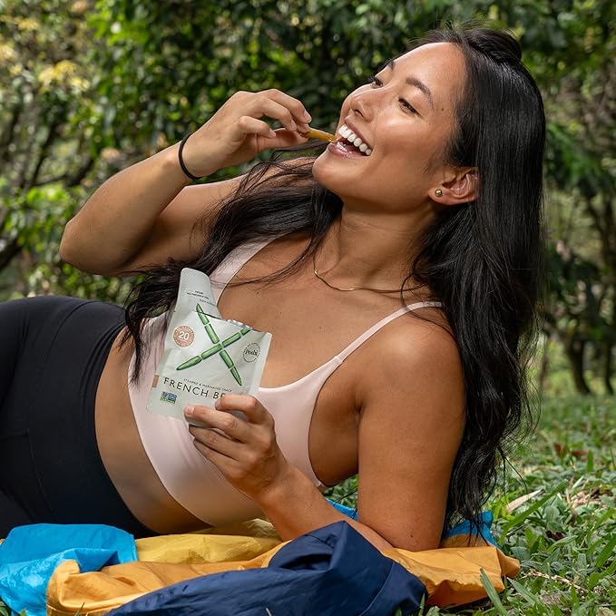 POSHI Marinated French Green Bean Snack Pack | Original Flavor | Keto, Vegan, Paleo, Non GMO, Low Carb + Calorie, Gluten Free, Fully Cooked Vegetables, Gourmet, Healthy, All Natural (10 Pack, 1.76 oz)