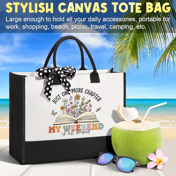 Book Lovers Gifts for Women Bookish Gifts, Reading Gifts for Readers Book Club Gifts Book Themed Gifts, Christmas Birthday Gifts for Book Lovers Women Friends Bookworms Librarian Teacher with Tote Bag