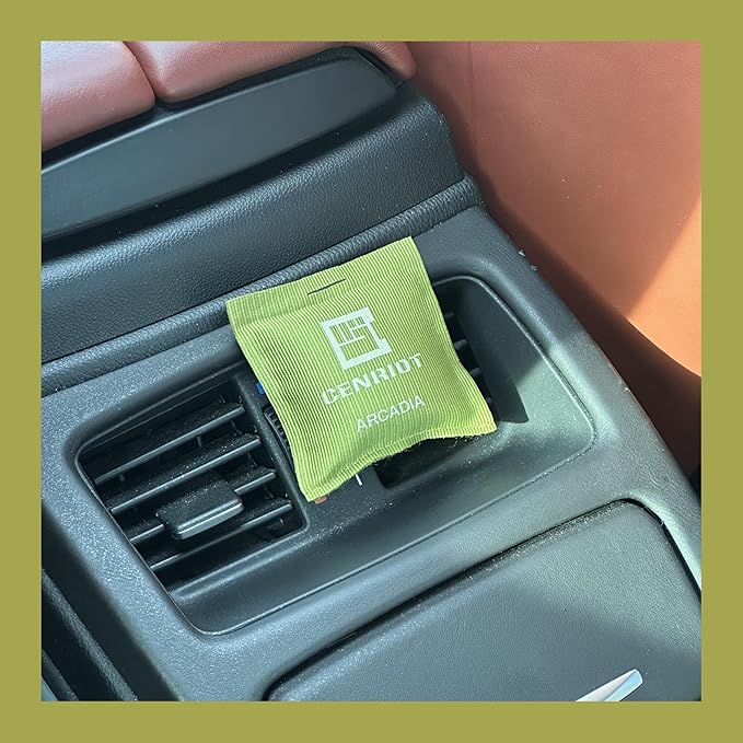 Car Air Freshener(Arcadia)-Long Lasting Scented Sachet, Luxury Car Fragrance Diffuser, Magnetic Vent Clip and Hanging Ribbon, Clean and Natural with Essential Oil, For Home Drawer and Closet